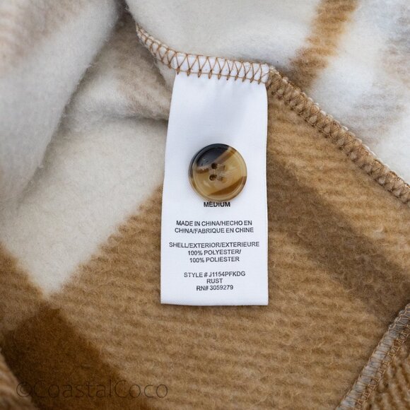 Thread Supply Auria Plaid Fleece Jacket M Oversized Coastal Flannel Scandi - Picture 12 of 15